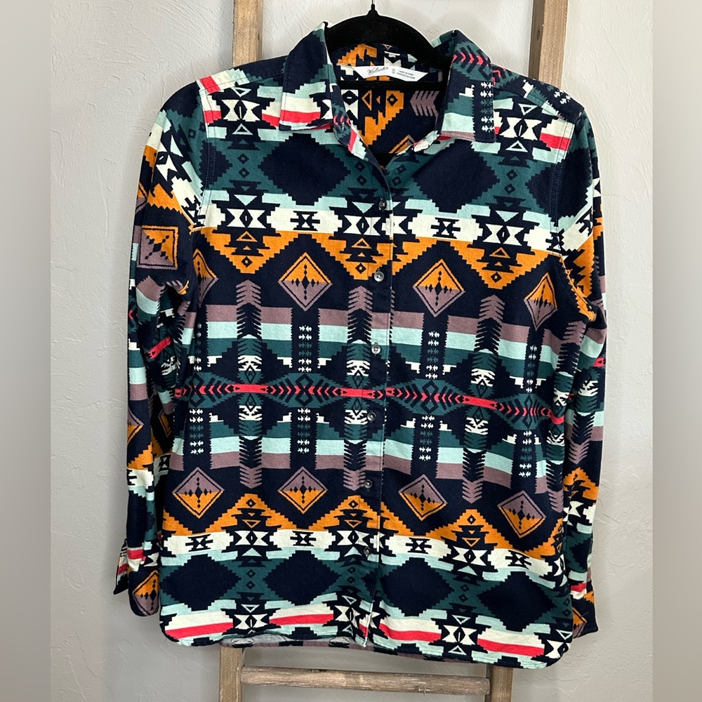 Woolrich Keystone Printed Chamois Shirt Size Medium